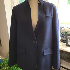 JCrew Navy Flannel Unlined Blazer